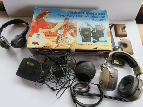 Vintage electronics, Koss head phones, and two way communication radio