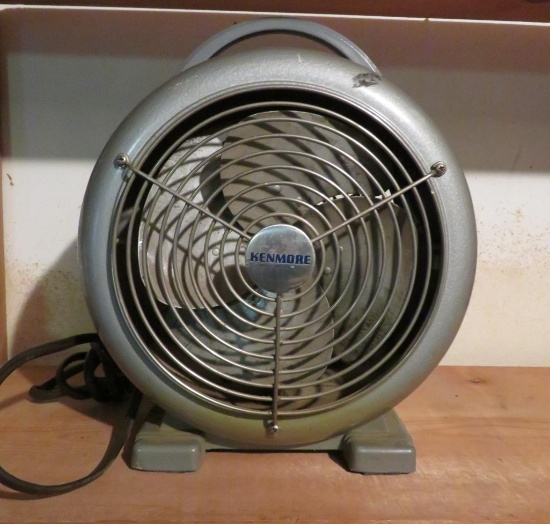 Kenmore vintage industrial fan, working, 9 1/2"