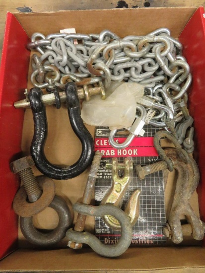 Hooks, chain and clevis
