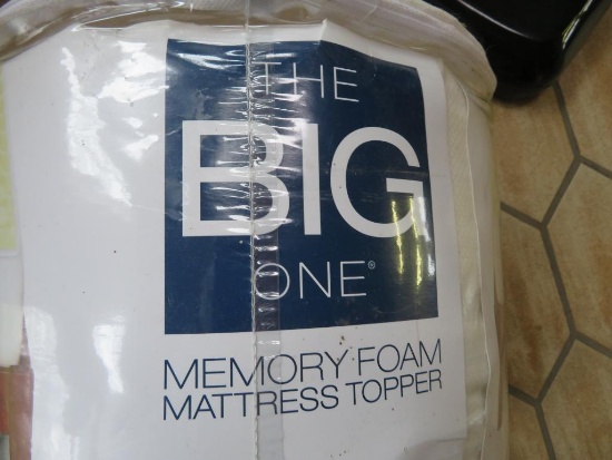Full Size Memory Foam Mattress Topper, new in package