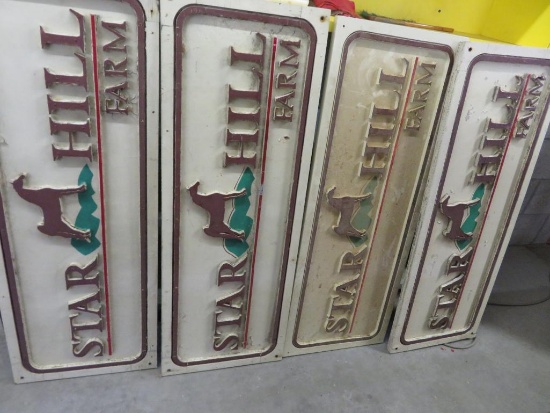 4 Wooden Star Hill Farm signs