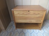 Oak lift top file cabinet