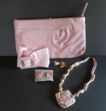 Pink leather purse and accessories