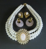 Statement Rhinestone and beaded chocker and earrings