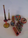 11 Vintage metal toy noise makers