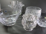 Crystal lot, bowls, ice bucket and covered dish