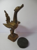 Brass bird and aztec type plaque