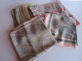 Four lovely silk and silk like scarves