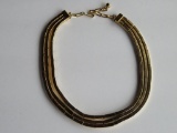 Vendome goldtone three strand necklace, 16