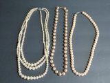 Beaded necklace lot, three pieces