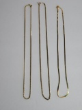 Three 14kt gold necklaces/ chains