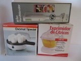 Egg boiler, Citrus Juicer and Braun hand blender