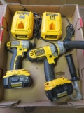 DeWalt Drill and Impact Driver with batteries and chargers