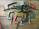 Vise and C clamp lot