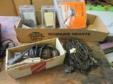 Chain saw lot, chains and chain saw sharpener