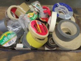Large lot of tape, masking, strapping and duct
