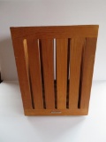 Slat design, teak waste basket, Frontgate, 13