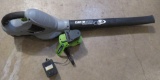 Earthwise cordless 18V blower with charger and 2 batteries, working