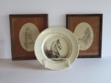 Two pencil signed and dated Tim Stark horse prints and Tim Stark horse plate