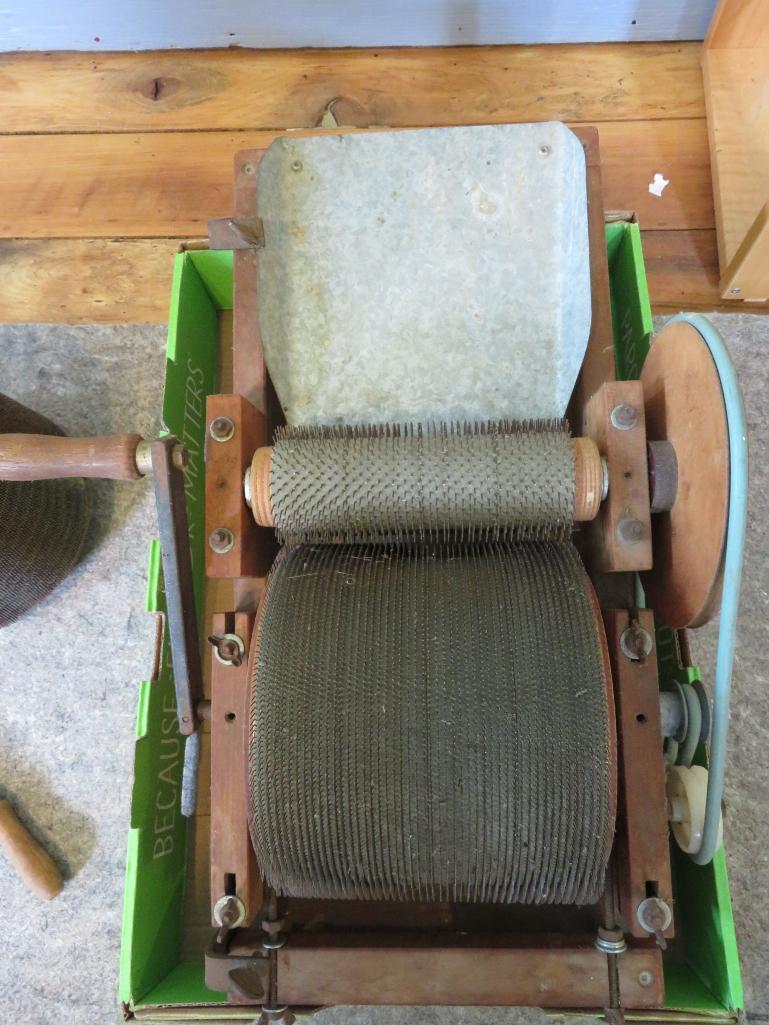 Sold at Auction: Antique Wool Drum Carder