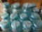 15 Blue Ball jars, bail handles with glass lids