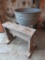 Galvanzied wash tub and wooden stand