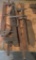 Old Farm tools and wood clamps