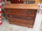 Three drawer oak dresser with oak wall mirror