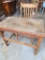 Oak writing desk and chair