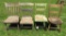 Four early plank seat chairs, single board seats