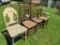 Lot of seven odd lot chairs, multiple eras, garden and project pieces