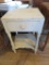 Painted single drawer bedside stand, 28