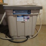 50 gallon plastic rain barrel, 26