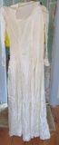 Satin wedding dress, about 5' in length