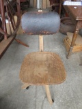 Wood and leather task chair