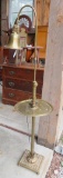 Brass floor lamp with table, 58