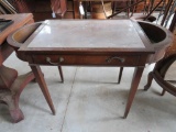 Mahogany and marble plant table