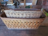 Two wicker and reed baskets