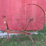 Pennsylvania Great Wheel, spinning wheel, sliding tensioner