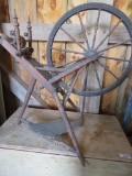 Norwegian spinning wheel, slant table, missing flyer