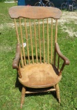 Stencil back primitive rocking chair