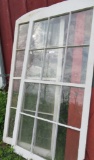 Two painted glass paned doors