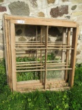 Four wooden window frames