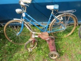 Vintage Schwinn Collegiate bike all original and Montgomery Ward metal trike