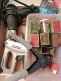 Milwaukee heat gun Model 1220, Stanley aluminum staple gun, and rivoter