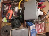 Electrical lot with wire, amp meters, and electrical boxes