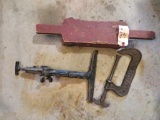 Interesting antique tool lot, clamps and 