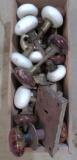 Over 25 vintage porcelain door knobs, bennington style and white