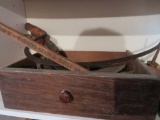 Vintage Farm tools, sickle, clippers and Farm ruler Wayne Seed