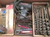 Assorted drill lot with wooden dovetail box